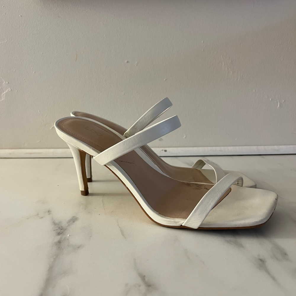 Aldo White Strappy High Heel Sandals - Picture 2 of 5